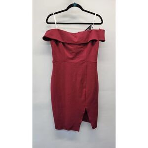 Classic Glam Burgundy Off-the-Shoulder Bodycon Dress